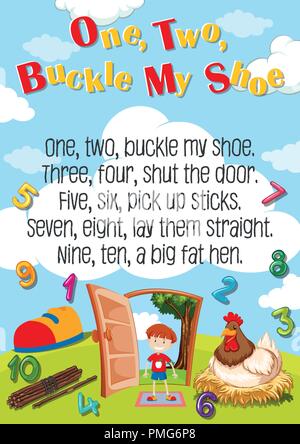 One Two buckle My shoe Abbildung Stock Vektor