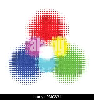 RGB- und CMYK-Halbton vector Abbildung Farbe Stock Vektor