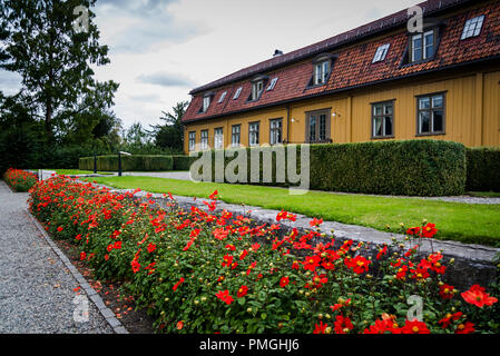 Toyen Herrenhaus, eines der ältesten Gebäude in der Stadt und dem Gehäuse ein Cafe, eine Ausstellungsfläche, Botanischer Garten, Oslo, Norwegen Stockfoto