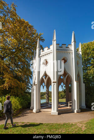 Painshill Park Gotische Tempel. Stockfoto