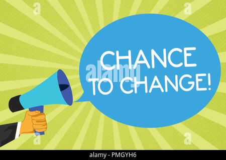 Konzeptionelle Handschrift zeigt Chance zu ändern. Business Foto präsentiert die Möglichkeit der Transformation neue Geschäftsideen. Stockfoto