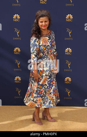 Los Angeles, Ca, USA. 17 Sep, 2018. Tracey Ullman an der 70th Primetime Emmy Awards, die in den Microsoft Theater in Los Angeles, Kalifornien am 17. September 2018. Credit: Faye Sadou/Medien Punch/Alamy leben Nachrichten Stockfoto