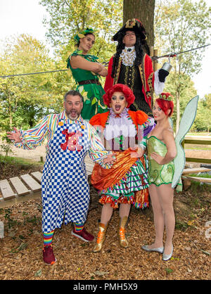 Wendover Woods, UK. 18. September 2018. Peter Pan Pantomime Pressevorstellung Credit: Gary Mitchell, GMP-Media/Alamy leben Nachrichten Stockfoto