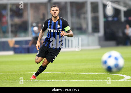 Mailand, Italien. 18 Sep, 2018. Mauro Icardi des FC Internazionale in Aktion während der Uefa Champions League Gruppe B Spiel zwischen FC Internazionale und Tottenham Hotspur FC. Credit: Marco Canoniero/Alamy leben Nachrichten Stockfoto