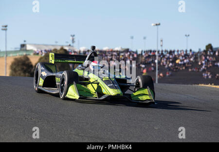 Sonoma, Ca, USA. 16 Sep, 2018. A: Carlin Treiber Charlie Kimball (23) der Vereinigten Staaten Aus schalten 5 Während der GoPro Grand Prix von Sonoma Verizon Indycar Meisterschaft an der Sonoma Raceway Sonoma, Ca Thurman James/CSM/Alamy leben Nachrichten Stockfoto