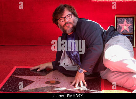 Los Angeles, USA. 18 Sep, 2018. Schauspieler Jack Black nimmt an seinem Hollywood Walk of Fame Star Zeremonie in Los Angeles, USA, Sept. 18, 2018. Jack Black wurde mit einem Stern auf dem Hollywood Walk of Fame geehrt am Dienstag. Credit: Zhao Hanrong/Xinhua/Alamy leben Nachrichten Stockfoto