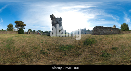 360 Grad Panorama Ansicht von Le Donjon détruit du Château de Regneville-sur-Mer - Frankreich