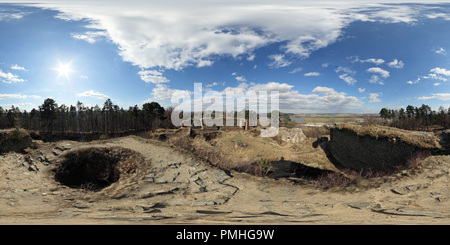 360 Grad Panorama Ansicht von Šelenburk Zřícenina hradu - Pohled z věže