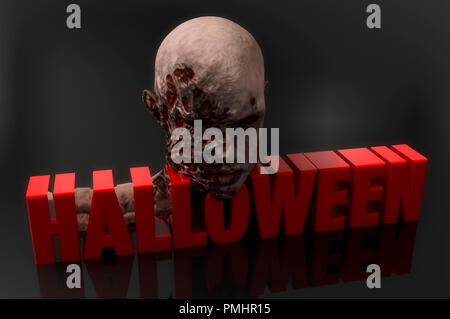 3D-Render. Zombie halloween Hintergrund Stockfoto