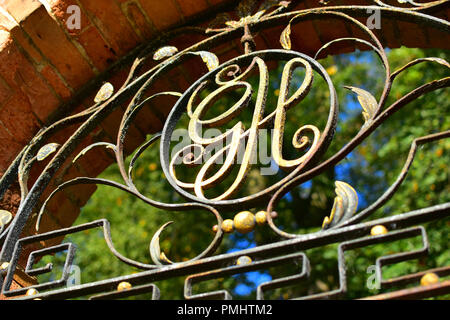 Garten Tor in den ummauerten Garten in Castle Howard, North Yorkshire, England, Großbritannien Stockfoto