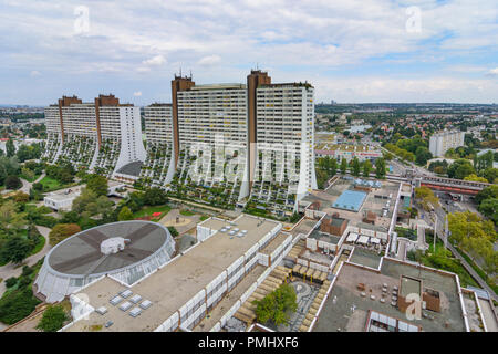Wien, Wien: Wohnpark Alt Erlaa Wohnanlage, Hochhaus, Gebäude, 23. Liesing, Wien, Österreich Stockfoto