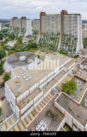 Wien, Wien: Wohnpark Alt Erlaa Wohnanlage, Hochhaus, Gebäude, 23. Liesing, Wien, Österreich Stockfoto
