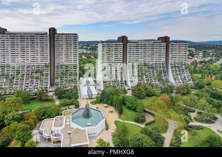 Wien, Wien: Wohnpark Alt Erlaa Wohnanlage, Hochhaus, Gebäude, 23. Liesing, Wien, Österreich Stockfoto