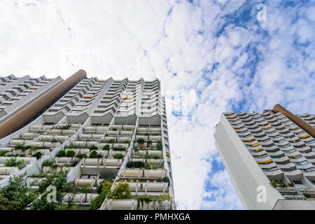 Wien, Wien: Wohnpark Alt Erlaa Wohnanlage, Hochhaus, Gebäude, 23. Liesing, Wien, Österreich Stockfoto