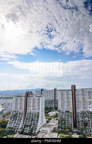 Wien, Wien: Wohnpark Alt Erlaa Wohnanlage, Hochhaus, Gebäude, 23. Liesing, Wien, Österreich Stockfoto
