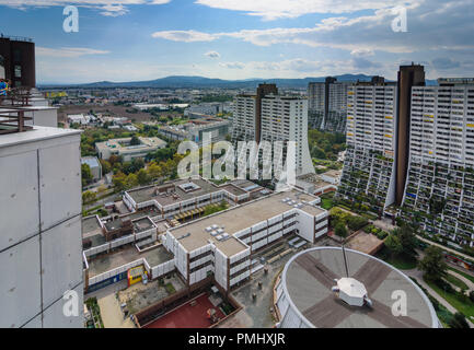 Wien, Wien: Wohnpark Alt Erlaa Wohnanlage, Hochhaus, Gebäude, 23. Liesing, Wien, Österreich Stockfoto
