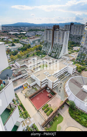 Wien, Wien: Wohnpark Alt Erlaa Wohnanlage, Hochhaus, Gebäude, 23. Liesing, Wien, Österreich Stockfoto