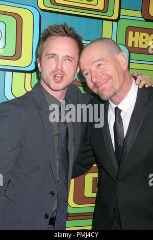 Aaron Paul & Bryan Cranston 01/16/11' 68th Golden Globe Awards HBO nach Partei '@ ca. 55 im Beverly Hilton Hotel, Beverly Hills Foto von Ima Kuroda/www.HollywoodNewsWire.net/ PictureLux Stockfoto