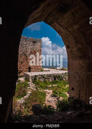 Krak des Chevaliers, ehemals Crac de l'Ospital ist ein Kreuzritter Burg in Syrien und eine der wichtigsten mittelalterlichen Burgen der Welt. Stockfoto