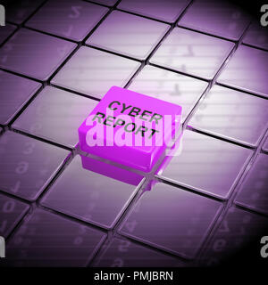 Cyber Bericht digitale Analytics Ergebnisse 3D Rendering zeigt, Cloud Computing oder virtuellen Netzwerk Analyse und Überprüfung Stockfoto