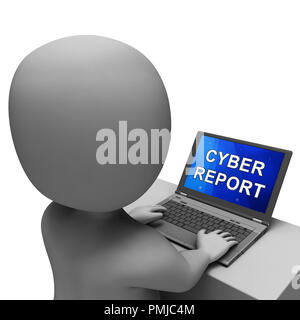 Cyber Bericht digitale Analytics Ergebnisse 3D Rendering zeigt, Cloud Computing oder virtuellen Netzwerk Analyse und Überprüfung Stockfoto