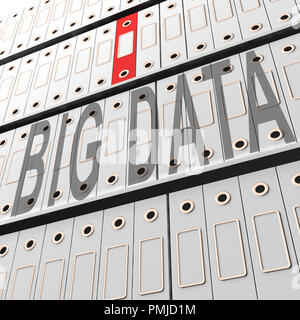 Big Data Tools Digital Toolbox 3D Rendering zeigt Mainframe Computing Management Verbesserung und Lagerung Stockfoto