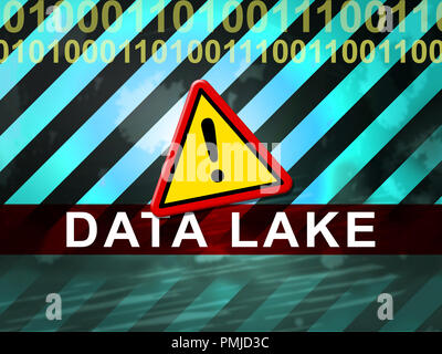 Daten See digitale Datacenter Cloud 2d-Abbildung zeigt Mainframe-supercomputer Lagerung von Bigdata komplexer Informationen Stockfoto