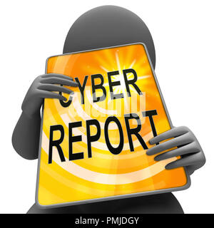 Cyber Bericht digitale Analytics Ergebnisse 3D-Abbildung zeigt, Cloud Computing oder virtuellen Netzwerk Analyse und Überprüfung Stockfoto