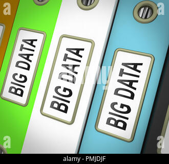 Big Data Tools Digital Toolbox 3D Rendering zeigt Mainframe Computing Management Verbesserung und Lagerung Stockfoto