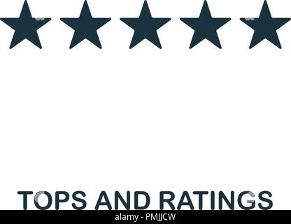 Tops und Ratings Symbol. Schwarzweiß-Design von smm Icon Sammlung. UI. Pixel Perfect einfache Piktogramm Tops und Ratings Symbol. Web Design, Anwendungen, Software, drucken. Stock Vektor