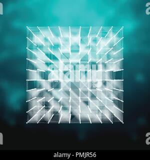 Vektor Glas-cube Abbildung. HUD Element Stock Vektor