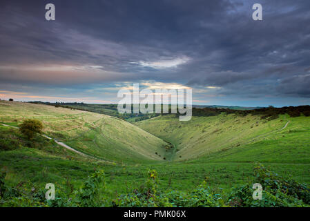 Sonnenuntergang am Devil's Dyke Brighton, Sussex. Großbritannien Stockfoto