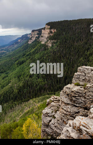 Sedimentären Felsen Wände sind ein reichlich vorhandenes Feature, wo das Colorado Plateau und die felsigen Berge treffen in der nähe von Durango, Co. Stockfoto