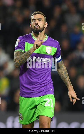 Das Marlon Pack von Bristol City während des Spiels der Sky Bet Championship in den Hawthorns, West Bromwich. DRÜCKEN SIE VERBANDSFOTO. Bilddatum: Dienstag, 18. September 2018. Siehe PA Geschichte FUSSBALL West Brom. Bildnachweis sollte lauten: Joe Giddens/PA Wire. EINSCHRÄNKUNGEN: Keine Verwendung mit nicht autorisierten Audio-, Video-, Daten-, Fixture-Listen, Club-/Liga-Logos oder „Live“-Diensten. Online-in-Match-Nutzung auf 120 Bilder beschränkt, keine Videoemulation. Keine Verwendung in Wetten, Spielen oder Veröffentlichungen für einzelne Vereine/Vereine/Vereine/Spieler. Stockfoto