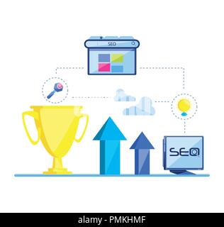 Search Engine Optimization Symbole Vector Illustration Design Stock Vektor