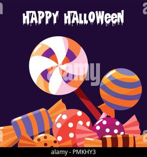 Halloween set Bonbons Symbole Vector Illustration Design Stock Vektor