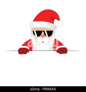 Hipster Weihnachtsmann mit Bart und Sonnenbrille Weihnachtskarte design Vector Illustration EPS 10. Stock Vektor