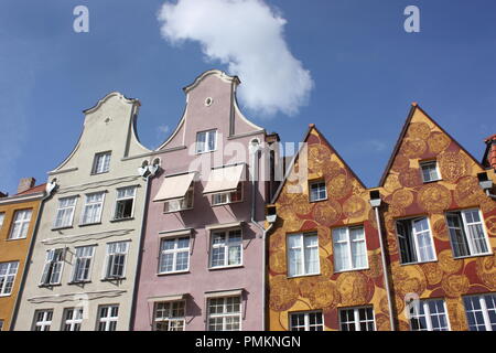 Häuser auf glowne miasto Danzig ul szeroka Stockfoto