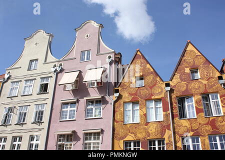 Häuser auf glowne miasto Danzig ul szeroka Stockfoto