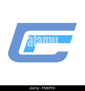 Cf-c f Blue Big font Alphabet Unternehmen schreiben Logo weiß Design Vector icon Vorlage Stock Vektor