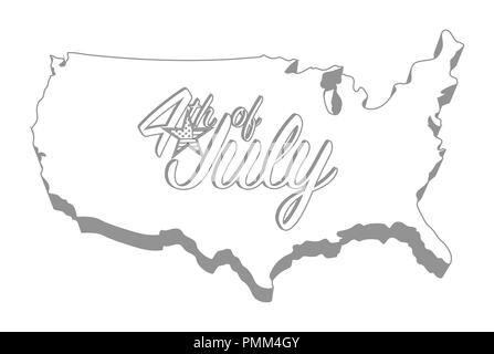 Von Juli Karte sign Design grafisches Konzept. Vector Illustration. über einem weißen Hintergrund isoliert Stockfoto