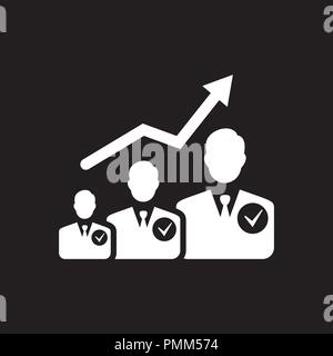 Wachstum Pfeil mit Geschäftsleuten icon-Vektor weiß Stock Vektor
