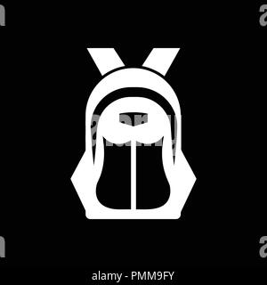 Schultasche icon-Collage Tasche - Rucksack Symbol 2 Vektor weiß Stock Vektor