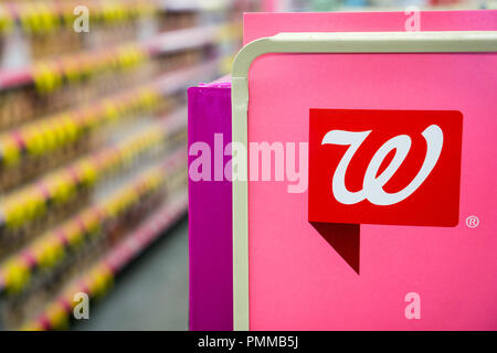 Mai 23, 2018 Sunnyvale/CA/USA - Walgreens' Logo in einem der Geschäfte Stockfoto