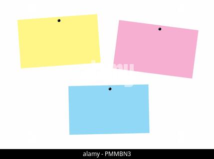 Abbildung: bunte Post-its auf weißem Hintergrund Stock Vektor