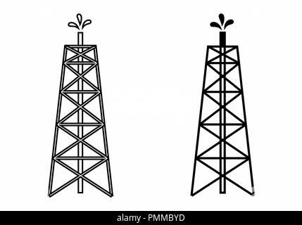 Abbildung: Öl Türme auf weißem Hintergrund Stock Vektor