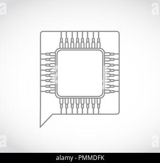 Chip Bubble chat speakbox Vector Illustration. über einem weißen Hintergrund isoliert Stockfoto