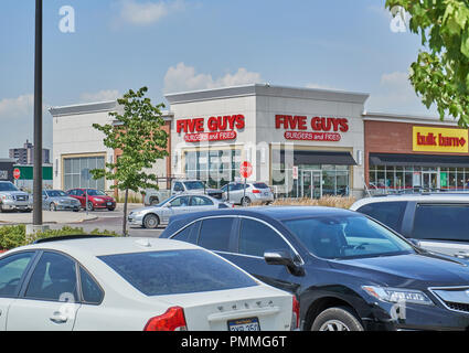 TORONTO, KANADA - 15 August, 2018: die fünf Jungs Verkaufsplattform. Fünf Jungs Unternehmen LLC ist eine US-amerikanische fast Casual Restaurant Chain fokussiert auf Hamburger Stockfoto