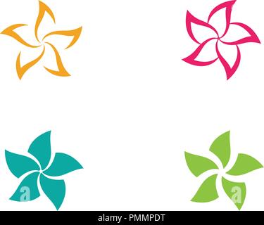 Schönheit plumeria Symbol Blumen Design Illustration Vorlage Stock Vektor