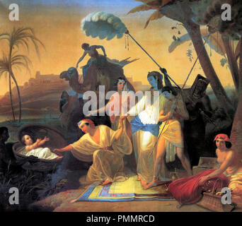 Die Tochter des Pharao finden Baby Moses - Konstantin Flavitsky Stockfoto